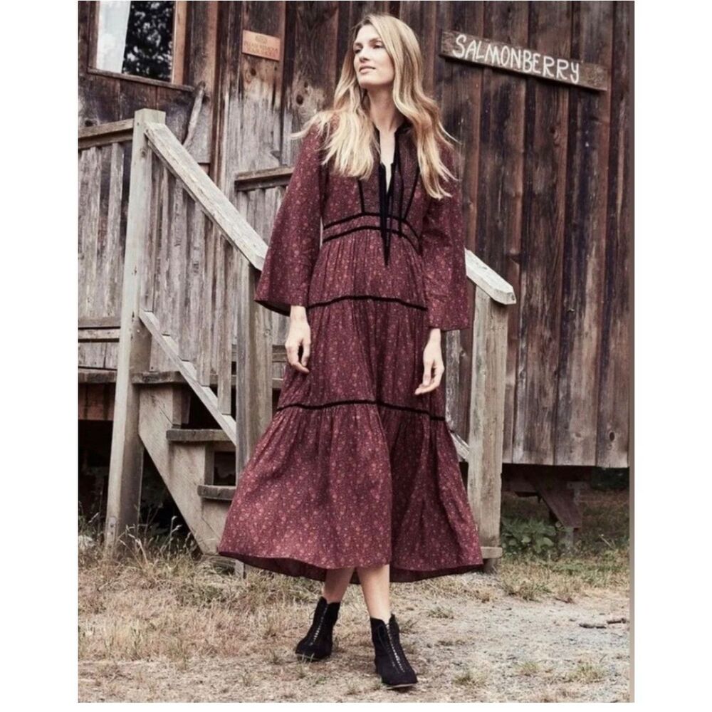 Dôen XS Elix Prairie Paisley Maxi Dress - Picture 1 of 9